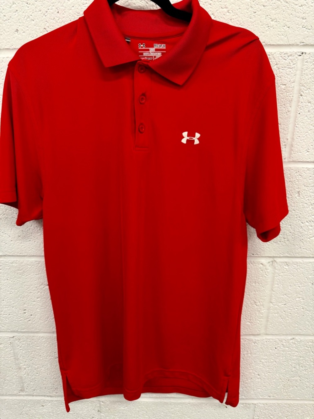 Under Armour Heat Gear Men's Red Polo with White Logo